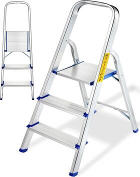 Sw-hl003 Motovecor 3 Step Ladder Folding Stool With Wide Anti-slip Pedal Lightweight 440lbs