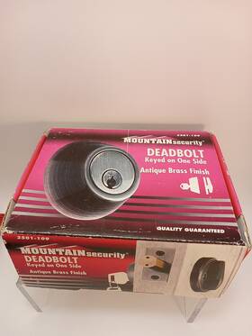 3501-109 Mountain Security 039208964487 Deadbolt Easy Install Keyed Entry Polished Brass New