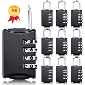 Dd-moxweyeni-180 Moxweyeni 10 Pcs 4 Digit Combination Lock Small Combo Luggage Number Black