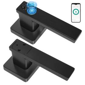 Zamak-3 Mrtair Yl-58a Fingerprint Door Lever Zinc Alloy Smart Knob Matte Black Keyless