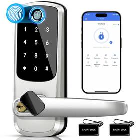 L1-sliver Msr X6 Keyless Entry Door Lock With Keypad - Fingerprint Handle
