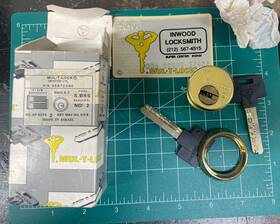 206sp-mor1c02-05-d Mul-t-lock Mortise Cylinder 1-1/8 2 Keys Card Nos Box High Security Standard Cam