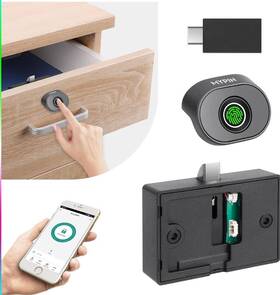 Hs0394 Mypin Bluetooth Fingerprint Cabinet Lock Hidden Smart Biometric Keyless
