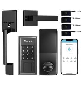 8002 Narpult 2051 Keyless Entry Door Lock With Handle Set Front Smart Electronic