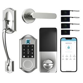2031f-8004-sn Narpult Smart Satin Nickel Lock With Keyless Entry App Control Fingerprint And Deadbo