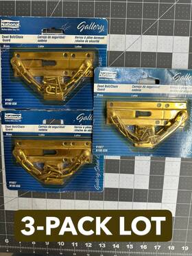 N198-036 National Hardware Nos 3-pack Dead Bolt Chain Guard Polished Brass