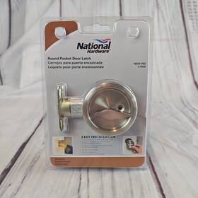 N350-363 National Hardware V1954 Round Pocket Door Latch Satin Nickel 2 1/8 Inch New