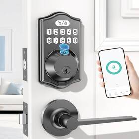 Nbfrutk 757876940243 Keyless Entry Door Lock Deadbolt With Handle Set- Front Fingerprint Smar