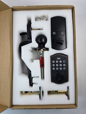 Neutype 974138870405 Matte Black Electronic Keypad Deadbolt With Handle Keyless Entry 4-8 Digit