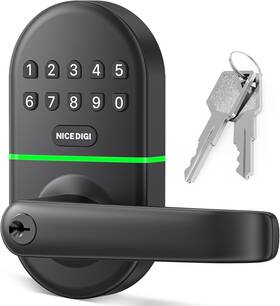 Nice Digi 313031059023 Smart Keypad Door Lock With Handle Keyless Entry For Front - Ele