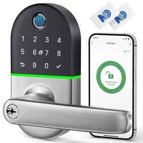 Nice Digi 709226220253 Smart Keypad Door Lock With Handle Keyless Entry Fingerprint For Front/