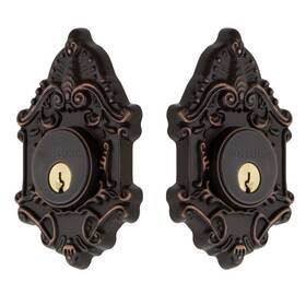 Nostalgic 640697039701 Warehouse Victorian Double Cylinder Deadbolt Timeless Bronze Key Lock