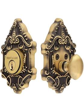 726001 Nostalgic Warehouse Antique Brass Victorian Single Cylinder Deadbolt