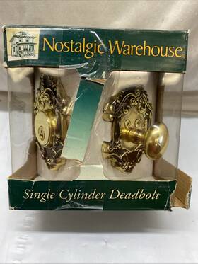 Vn60-vicdb-ab Nostalgic Warehouse 640697330006 Nob Single Cylinder Deadbolt With Keys