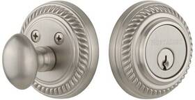719075 Nostalgic Warehouse Roprop 1cyl 234 Na Rope Solid Brass Single - Nickel