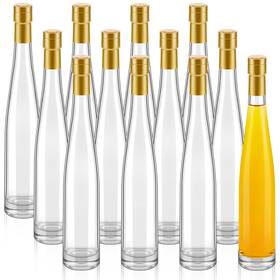 B0bty113mw Nuanchu 12-pack 12 Oz Glass Liquor Bottles With Airtight Lids Clear Limoncello