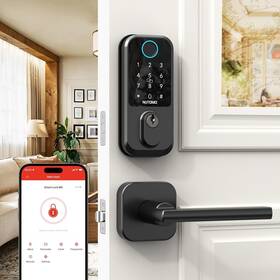 M6-bwflh-s Nutomo Smart Front Door Lock Set Keyless Entry Fingerprint Deadbolt With Handle