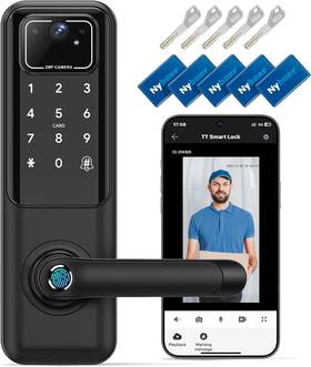 Nyboer 709226851464 Wifi Video Smart Door Lock Fingerprint With Camera Keyless Entry