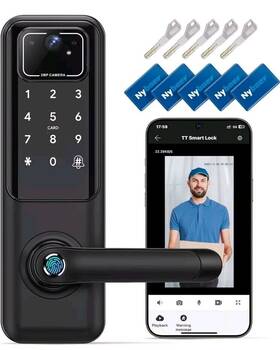 Nyboer 726084578067 Wifi Video Smart Door Lock Fingerprint With Camera- Keyless Entry Doo