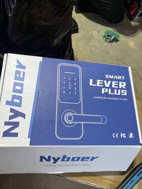 H3b-pro Nyboer Keyless Fingerprint Smart Door Lock And Handle Keypad Entry Black