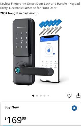 Ny-h3b-plus Nyboer Keyless Fingerprint Smart Door Lock And Handle Keypad Entry Brand New