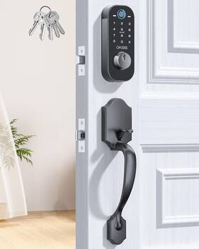 Zzb-dl-08-h-b-us Okibb Smart Front Door Lock Set Built-in Wifi Keyless Entry Deadbolt With App Rem