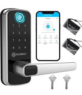 Ol-0421bk Olumat Smart Door Lock Fingerprint Keyless For Home Rental Office