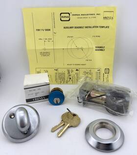 D0806la34.38.3 Omnia D0806 Aux Deadbolt Kit Single Cylinder Polished Brass