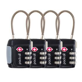 Pa-23144-1 Pack All Tsa Approved Cable Luggage Locks 3 Digit 4 Pcs Lock Black