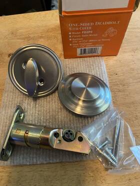 Fd2p6 Pamex One-sided Deadbolt With Cover Satin Nickel Adjustable Backset