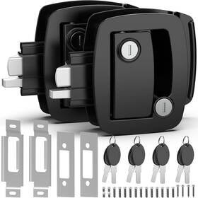 Ap9168 Paulinn Rv Paddle Deadbolt Door Lock Black Ip67 Waterproof With 4 Keys 2 Pack