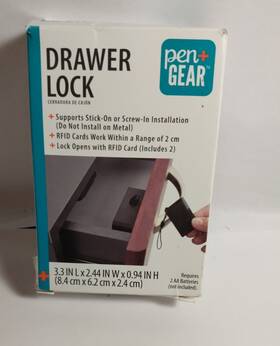 Pen Gear 810029600880 Drawer Lock Black 3.3 Inch X 2.44 Electronic With Rfid Cards