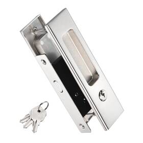 Peroup 601968179861 1pcs Silver Sliding Door Lock Repair Invisible Recessed Handle Latch Hardware