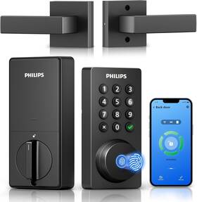 4200 Philips 850071183290 New Series Wifi Deadbolt Smart Lock With Handle Backlit Keypad