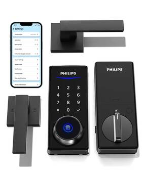 Ddl240x-1hb-l-60 Philips Ddl240x-1hb-l-60/70-matte Blackkeyless Entry Door Lock With Fingerprint Nib