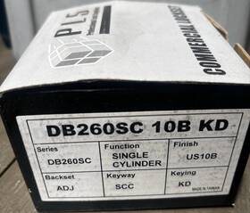 Db260sc Pls Us10b Single Cylinder Deadbolt Keyed Commercial Lockset