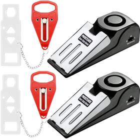 Pocketlock 850077927065 Portable Door Lock Stop Alarm Set Travel Safety Kit For Hotel Roo