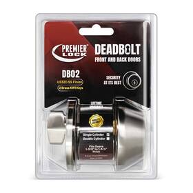 Premier 5942659718149 Lock Deadbolt Front And Back Stainless Steel-single Cylinder