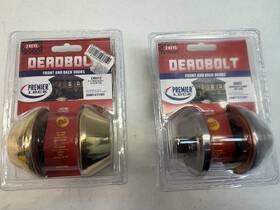 Db012 Premier Lock Deadbolt 1 Db02 Stainless And Brass Deadbolts - Set Of 2
