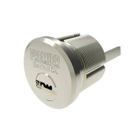Premier Lock 133145286118 1-1/8 Inch High Security Rim Cylinder Stainless Steel Finish