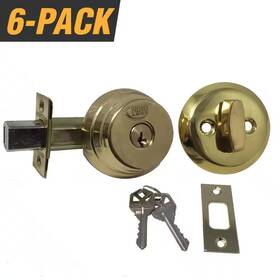 Premier Lock 313045175191 Brass Arrow Style Door Single Cylinder Deadbolt With 2-3/8 Inch Latch And 12