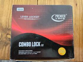 Led02 Premier Lock 357787593200 Entry - Lever Lockset Reversible- New 4 Keys Brass #