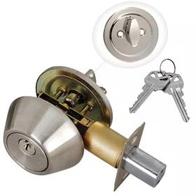 Premier Lock 445031586520 Stainless Steel Entry Door Single Cylinder Deadbolt With 4 Kw1 Keys Keyed A