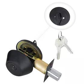 Premier Lock 705353616617 Matte Black Single Cylinder Deadbolt With 8 Kw1 Keys Keyed Alike 4-pack