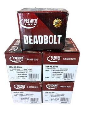 Db04 Premier Lock Single Cylinder Deadbolt All Keyed Alike Stainless Steel 5 Pk