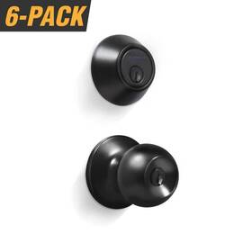 Ed07-6 Premier Lock Door Combo Pack Residential Round Modern Metal Matte Black