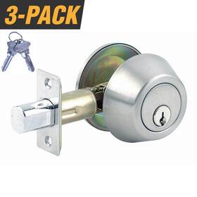 Gr3db04c-3 Premier Lock Stainless Steel Grade 3 Door Single Cylinder Deadbolt With 6 Sc1 Keys Keyed