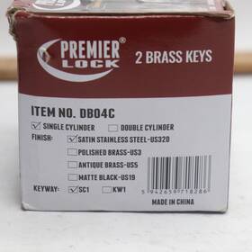 Db04c Premium Lock Us32d Deadbolt Door Keyed Alike Satin Stainless Steel