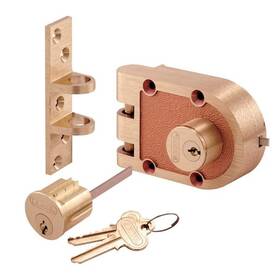 Prime-line 018418193269 Bronze Deadlock 687a Double Cylinder Flat Strike Brass Deadbolt