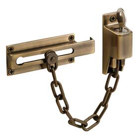 Prime-line 049793099143 U 9914 Steel Antique Brass Keyed Chain Door Guard Single Pack